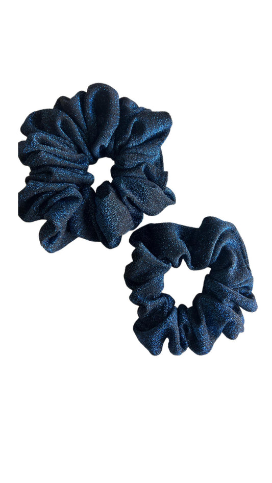 Blue Glitter Scrunchie